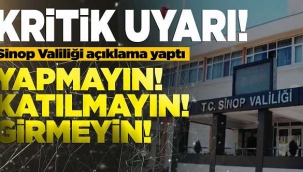 Sinop Valiliği ev ziyaretleri konusunda uyardı