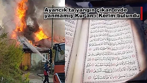 Ayancık'ta yangın çıkan evde yanmamış Kur'an-ı Kerim bulundu