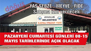 İlçemizde kapalı Pazar Yeri Cumartesi günleri açık olacak