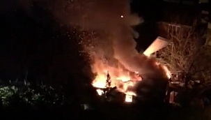 Ayancık'ta sahur vakti korkutan yangın