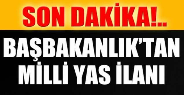 3 gün milli yas ilan edildi