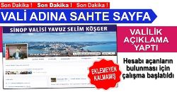 Valinin Adına Sahte Sayfa Açtılar