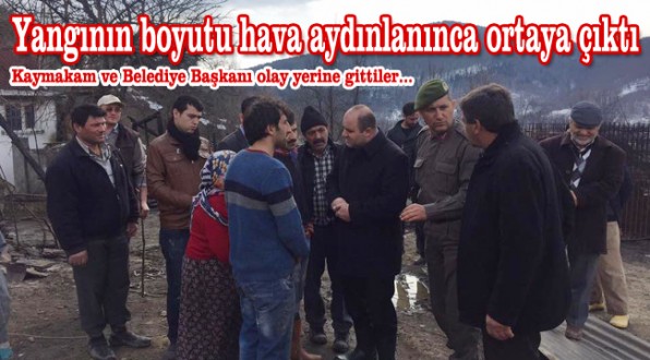 5 ev, 2 samanlık ve 2 aracın yandığı bölgeyi incelediler