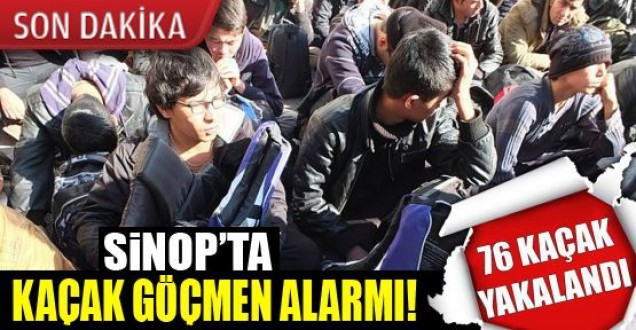 76 Kaçak Göçmen Gerze'de yakalandı