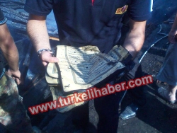 Yanan evde inanılmaz görüntü!