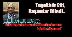 ERSOY dan Aday Adaylarına Tebrik ve Teşekkür