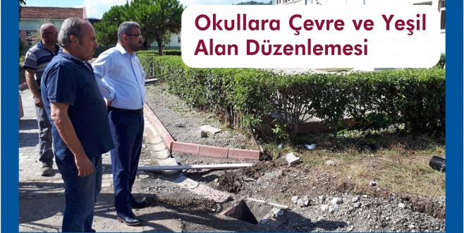 Ayancık Belediyesi Tarafından Okullara Çevre ve Yeşil Alan Düzenlemesi