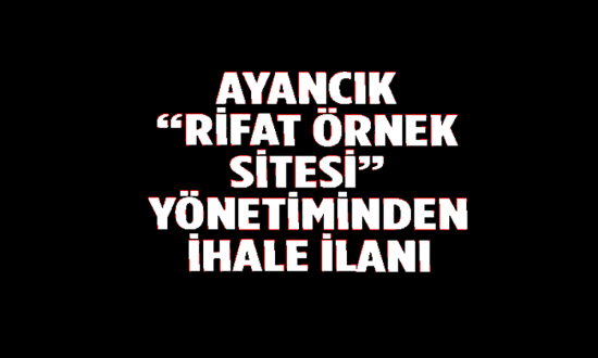 AYANCIK " RİFAT ÖRNEK SİTESİ " YÖNETİMİNDEN İHALE İLANI 