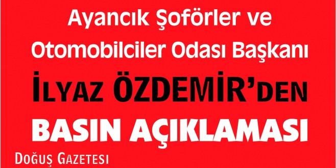 Ayancık Şoförler ve Otomobilciler Odası Başkanlığından kamuoyuna duyurulur