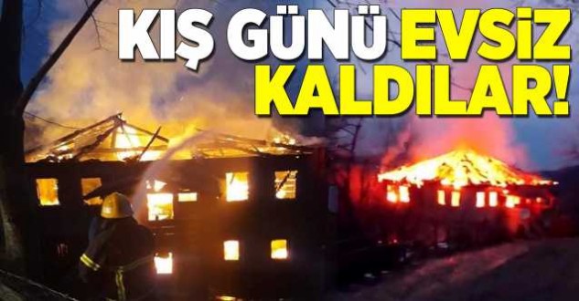 Ayancık'ta çıkan yangında bir aile evsiz kaldı