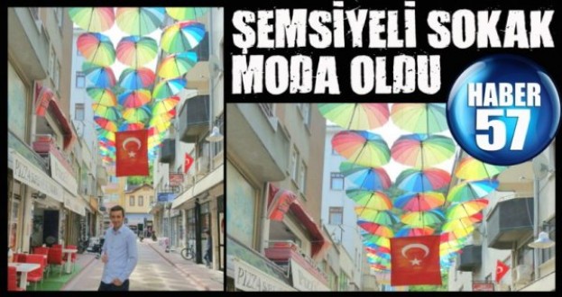 Ayancık'ta şemsiyeli sokak modası