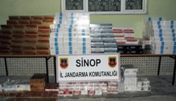 SİNOP\ TA 177 BİN 630 PAKET KAÇAK SİGARA ELE GEÇTİ