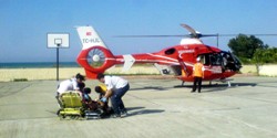 AMBULANS HELİKOPTER İMDADINA YETİŞTİ