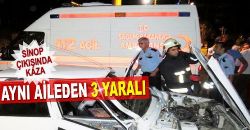 Sinop Çıkışında Kaza; 3 Yaralı