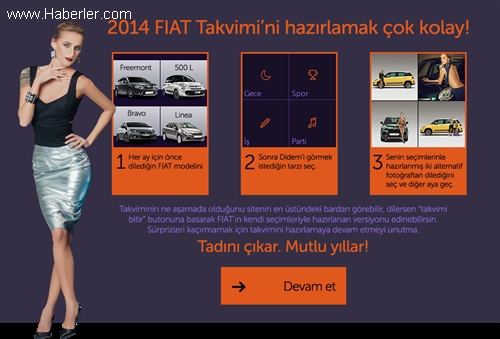 Fiat İnteraktif 2014 Takvimi ile Kendi Takviminizi Oluşturun