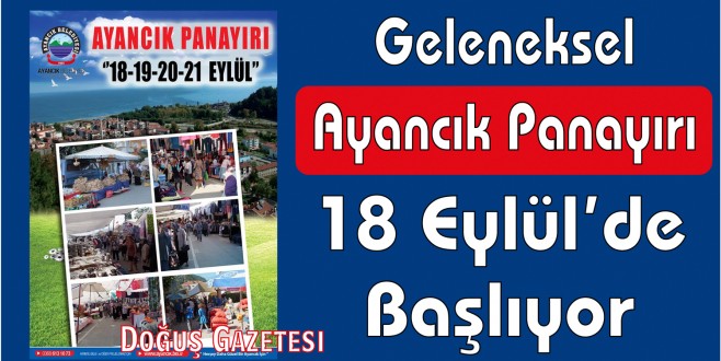 Geleneksel Ayancık Panayırı 18 Eylül'de Başlıyor