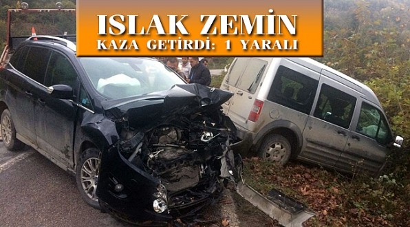 İki otomobil çarpıştı: 1 yaralı
