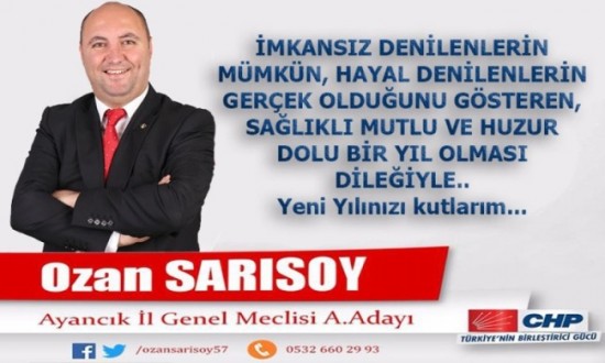 İL GENEL MECLİSİ A.ADAYI SARISOY'DAN YENİ YIL MESAJI