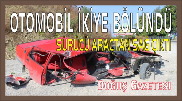 Korkuluklara çarpan otomobil ikiye ayrıldı: 1 yaralı