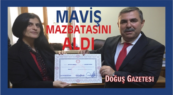 Nazım Maviş mazbatasını aldı