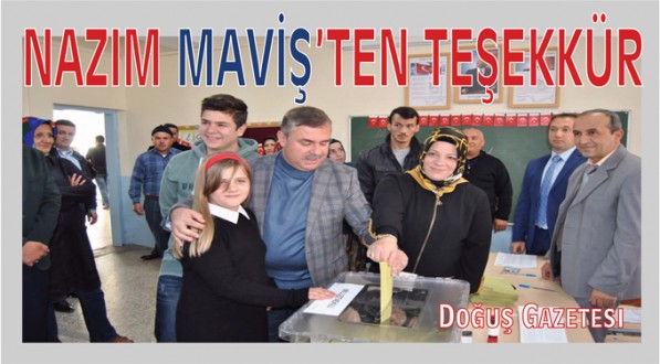 NAZIM MAVİŞ'TEN TEŞEKKÜR