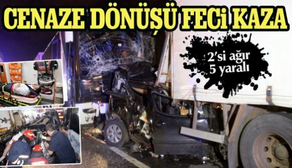 Otomobil otobüsle TIR arasında sıkıştı