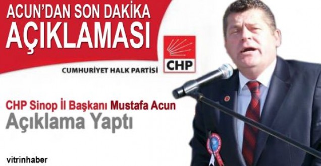 Sinop CHP'den son dakika açıklaması