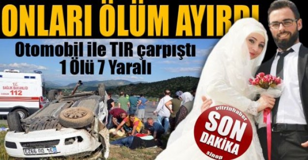 Sinoplu aile kaza yaptı: 1 ölü 7 yaralı