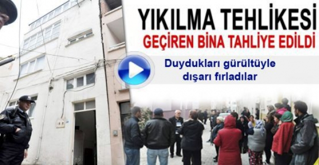 Sinopta bir bina yıkılma tehlikesi geçirdi
