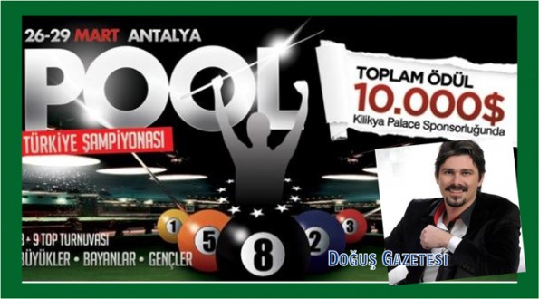 Türkiye Pool Bilardo Şampiyonası bugün Antalya Klikya Otelde başladı
